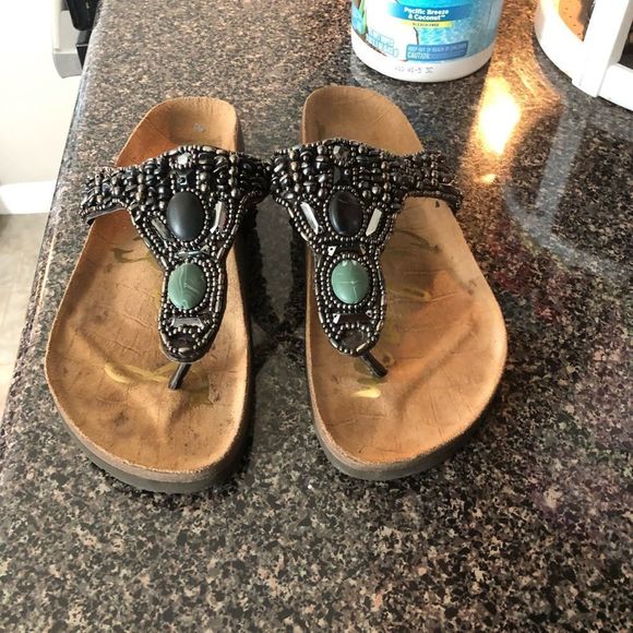 Sam Edelman Annalee Pewter Beaded Leather Sandals S : 6 - Picture 5 of 12